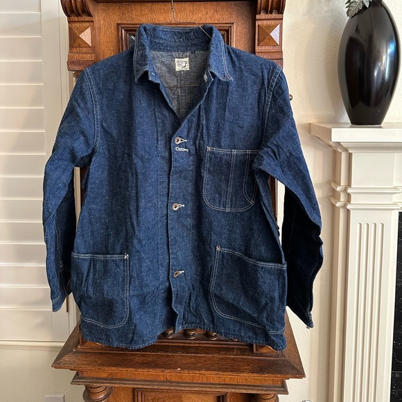 Orslow 1940 Vintage Lined Denim 4 Pocket Coverall Jacket Size 1 - Picture 2 of 11